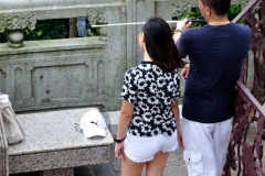 Tourist taking Selfies